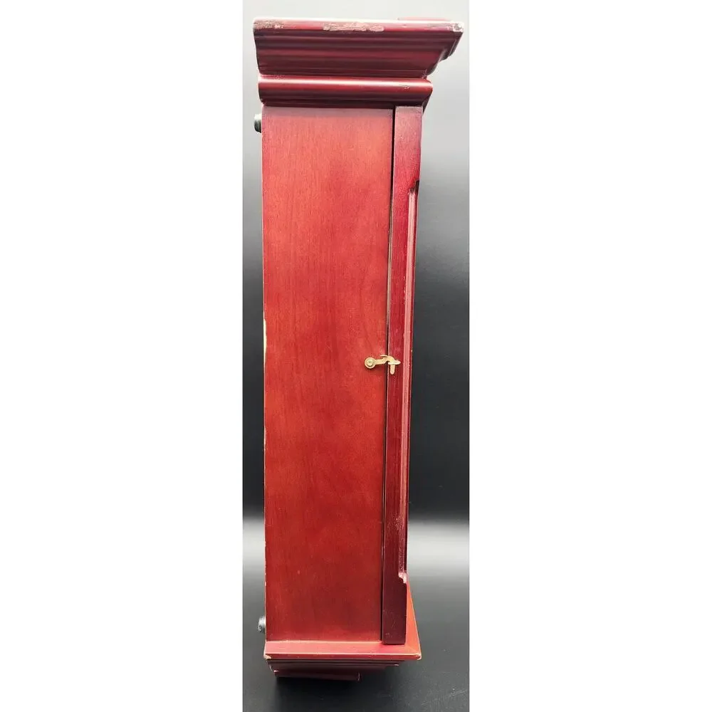 Vintage 31‑Day Regulator Clock Wood Case Glass Door w/ Key – For Decor/Parts